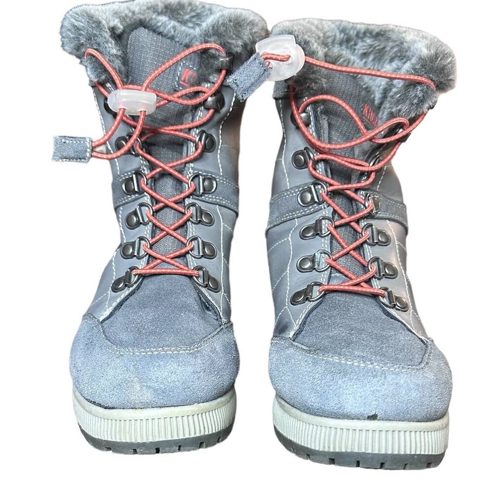 Khombu Janet Pewter Leather Suede Winter Boots - Size 8